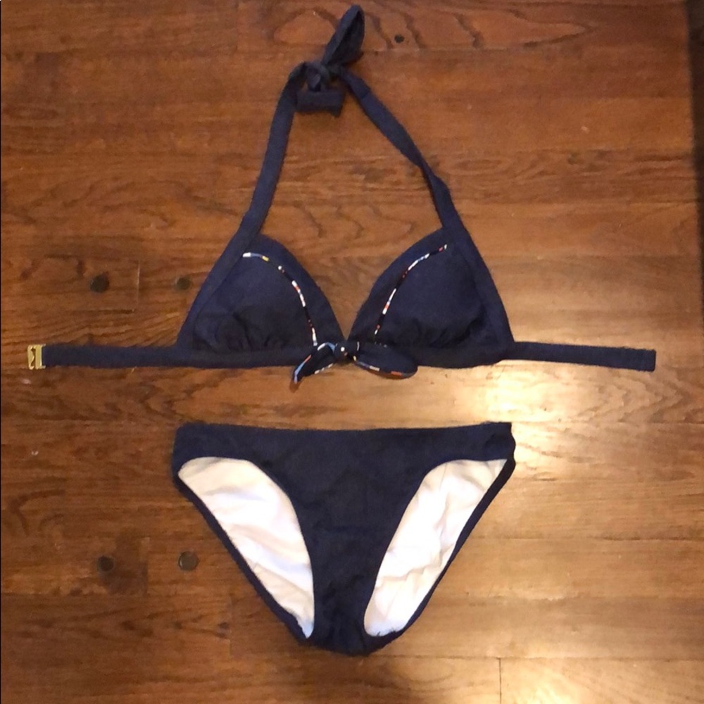 Studio Anne Cole Blue Bikini Top and Bottom Small